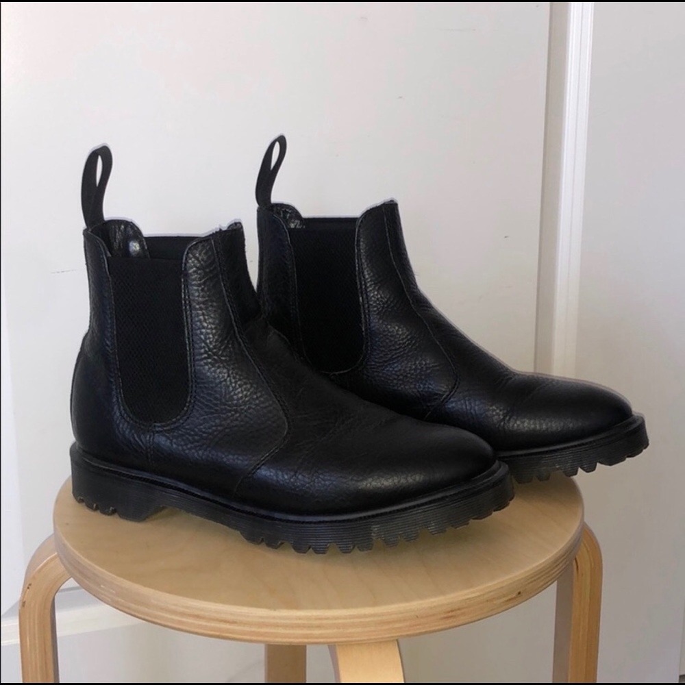 Pebbled Leather Dr. Martens Boots